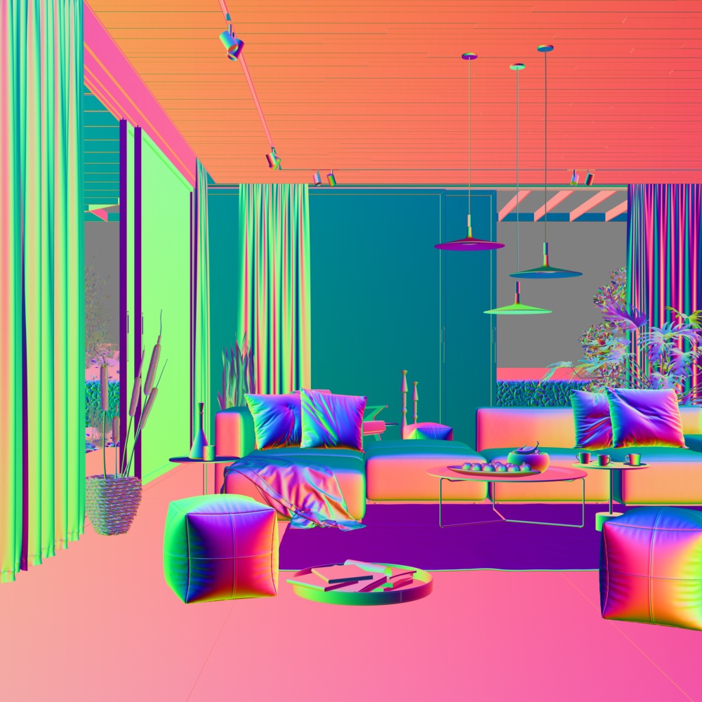 Application SDK > Utility Render Elements > VRaySamplerInfo_ReflectionVector_ObjectSpace.jpg