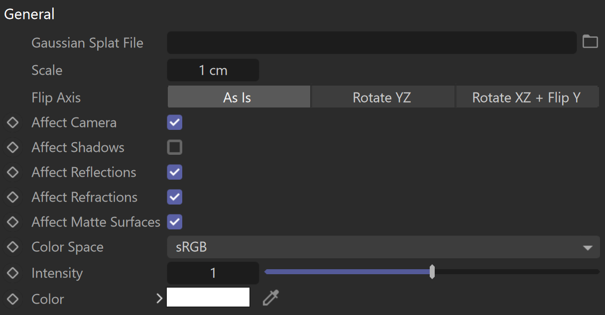 V-Ray for Cinema 4D > V-Ray Gaussians > c4d2024_70010_Splatts_General.png