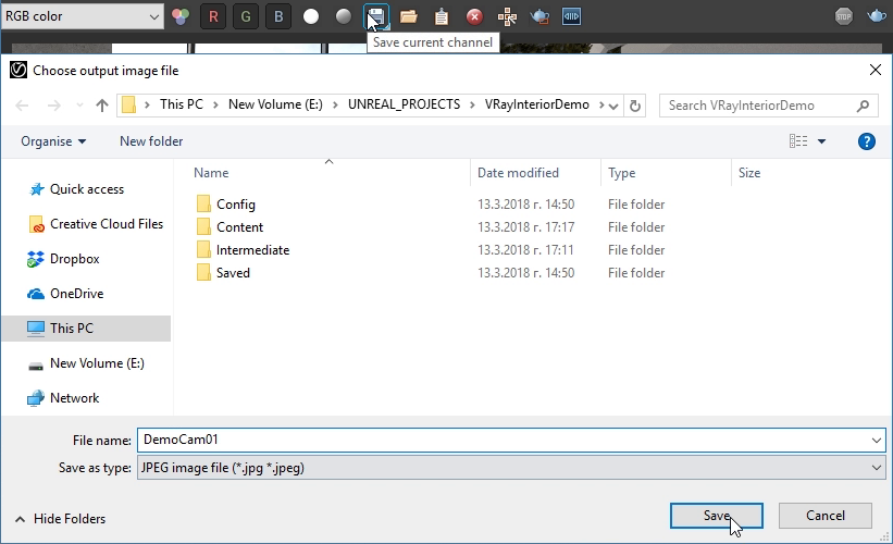 V-Ray for Unreal > Intro Importing .vrscene QuickStart > QS_11.1Saving.png