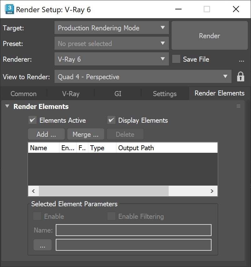 Render Elements tab - V-Ray 3ds Max - Help