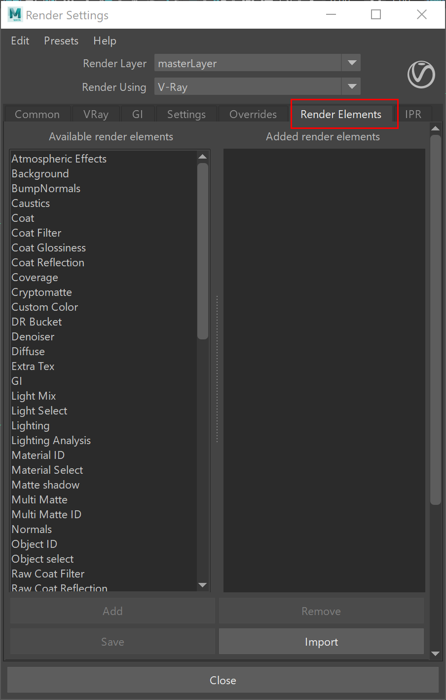 V-Ray for Maya > Specular > maya2020_50010_RenderElement_RenderSettings.png