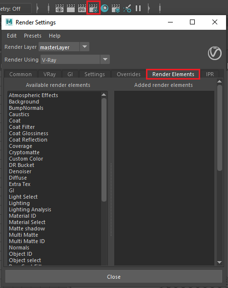 V-Ray for Maya > Background > Maya2018_VRay5_RenderSettings_RenderElements.png
