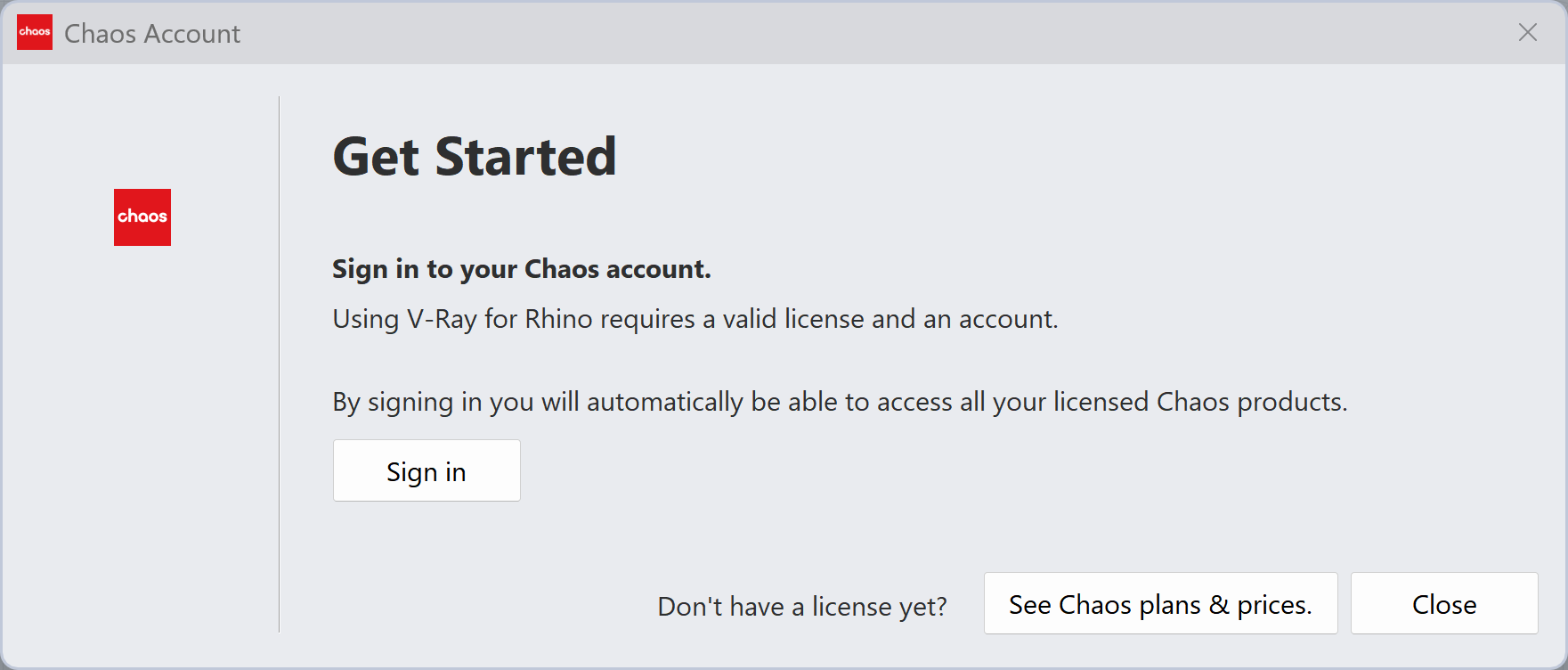 V-Ray for Rhino > V-Ray Menu > VRay7.1.0_Rhino8_ChaosAccount.png