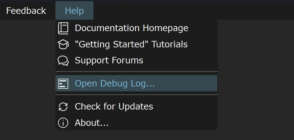 Vantage_OpenDebugLogMenu