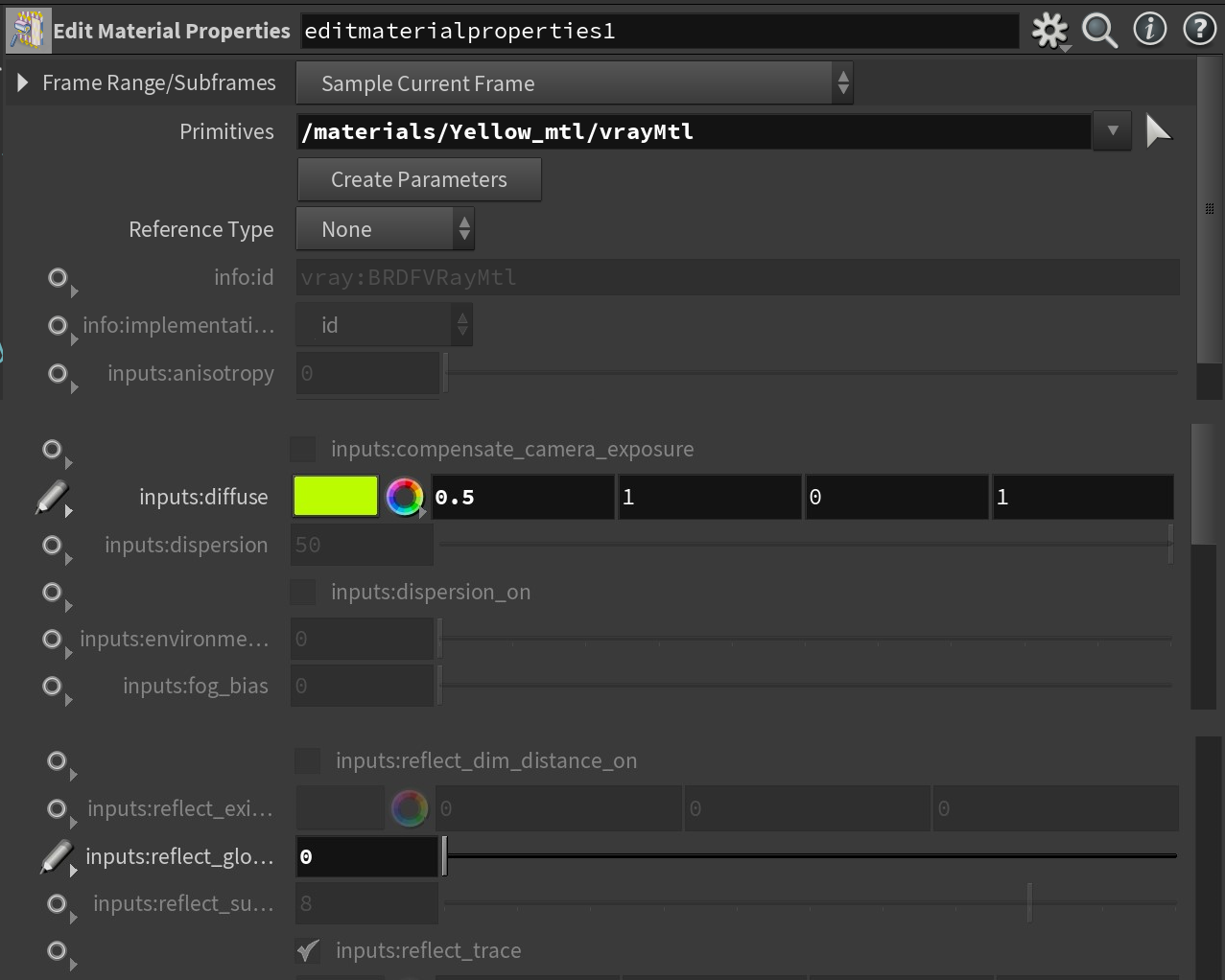 V-Ray for Houdini > Material Overrides > Hou20_VRay6.2_MAterialOverrides_EditMatProps_Params.png