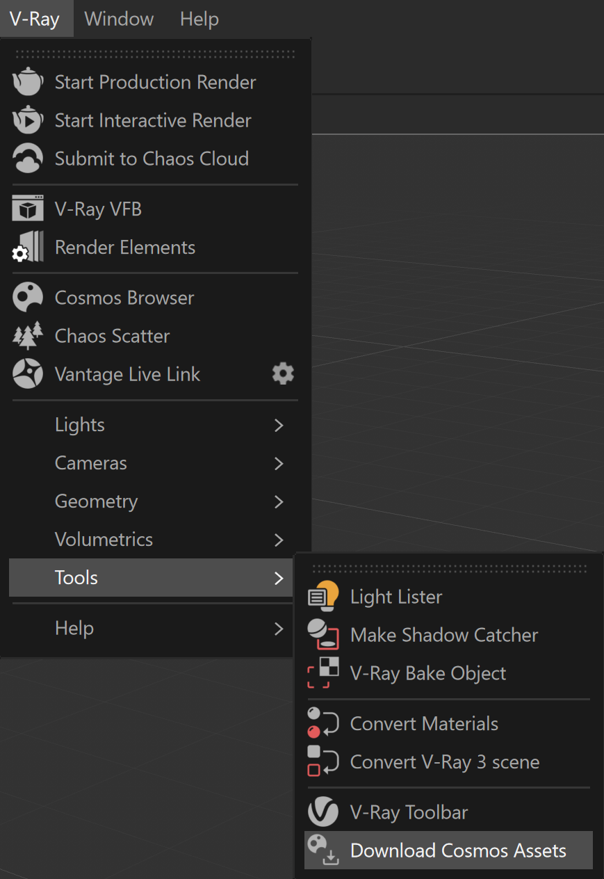 c4d2024_62000_DownloadCosmosAssets_VrayMenu_UI