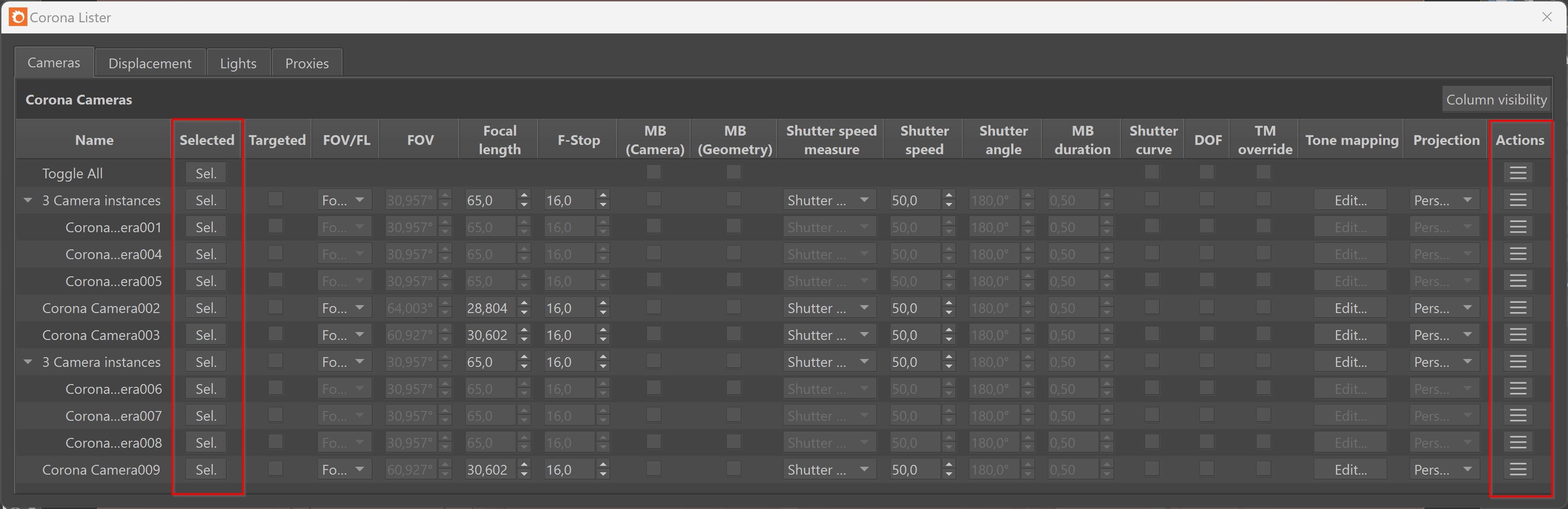 Corona for 3ds Max > Corona Lister > Corona 11_Corona Lister_ SelectionsandActions Column.jpg