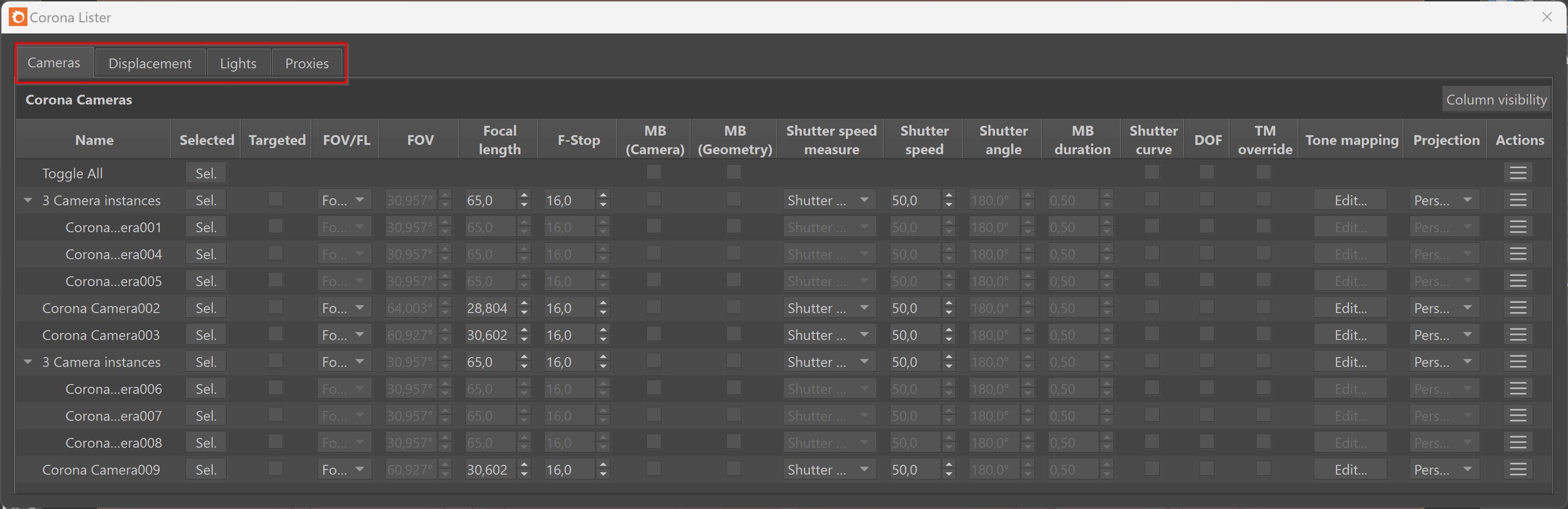 Corona for 3ds Max > Corona Lister > Corona 11_Corona Lister_Tabs.jpg
