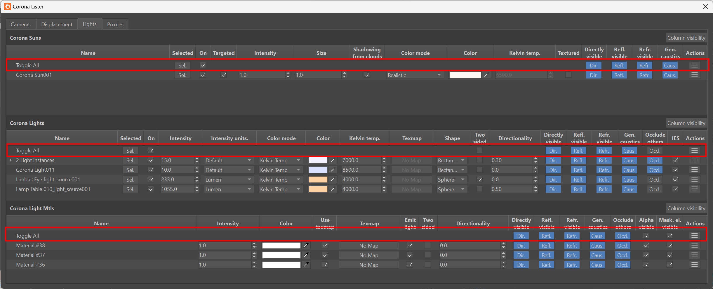 Corona for 3ds Max > Corona Lister > Corona 11_Corona Lister_Toggle All Row .jpg