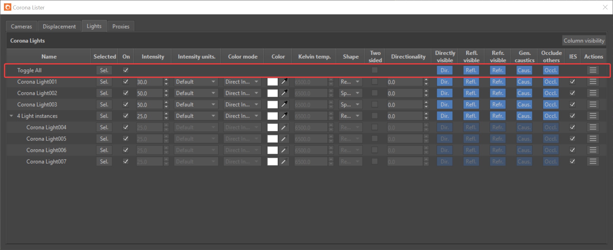 Corona for 3ds Max > Corona Lister > Corona10_Corona Lister_Lights Tab_Toggle All.jpg